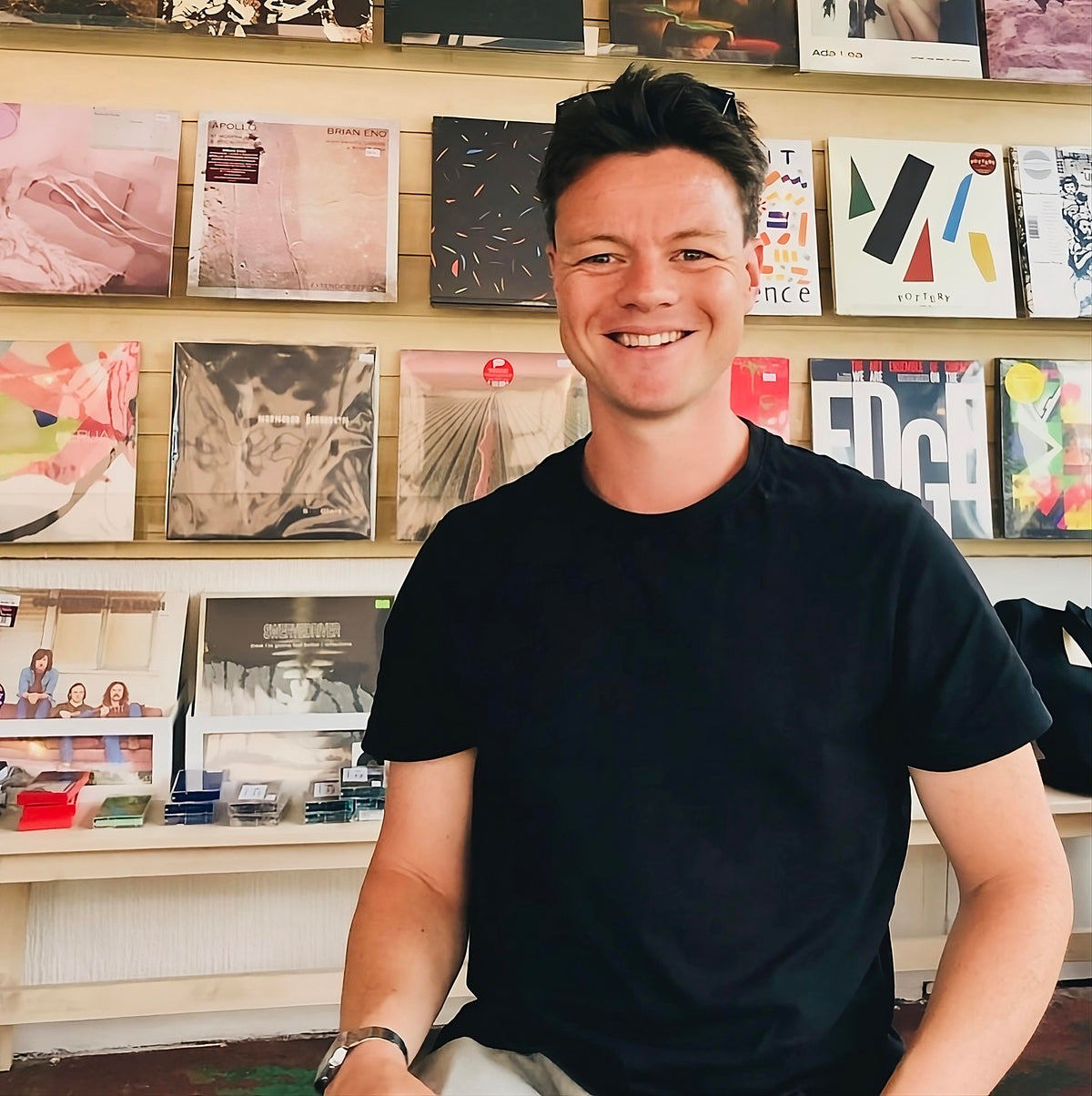 Sam Tame, founder of 12 Bar Music & Social, in the record shop